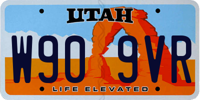 UT license plate W909VR