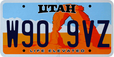 UT license plate W909VZ