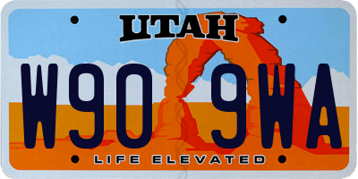 UT license plate W909WA