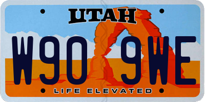 UT license plate W909WE