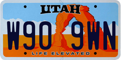 UT license plate W909WN