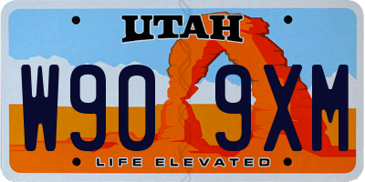 UT license plate W909XM