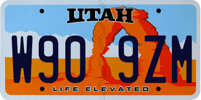 UT license plate W909ZM