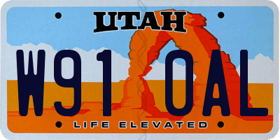 UT license plate W910AL