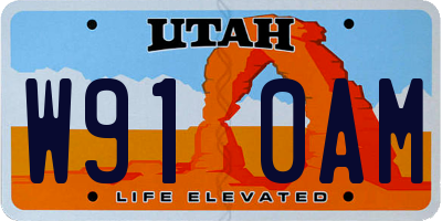 UT license plate W910AM