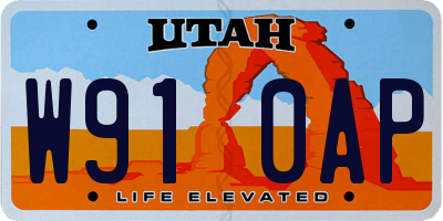 UT license plate W910AP