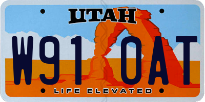 UT license plate W910AT