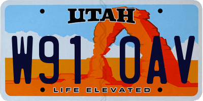 UT license plate W910AV