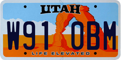 UT license plate W910BM