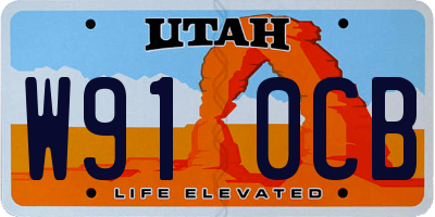 UT license plate W910CB