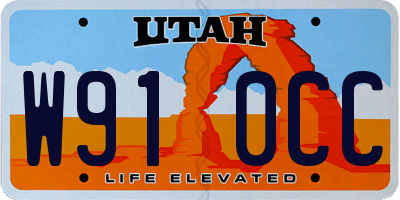 UT license plate W910CC