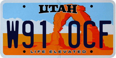 UT license plate W910CF