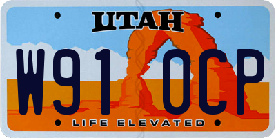 UT license plate W910CP