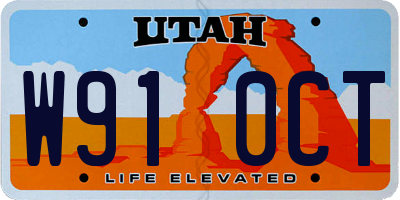 UT license plate W910CT