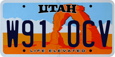 UT license plate W910CV