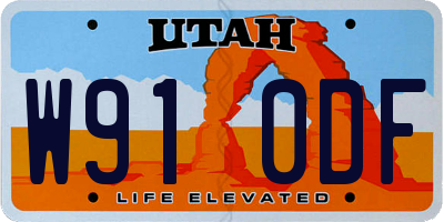 UT license plate W910DF