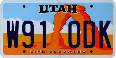 UT license plate W910DK