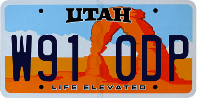 UT license plate W910DP