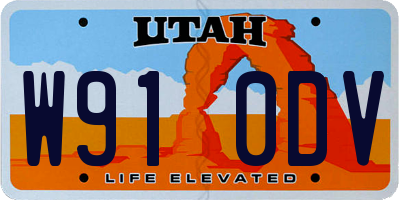 UT license plate W910DV