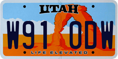 UT license plate W910DW