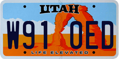 UT license plate W910ED