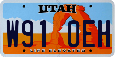 UT license plate W910EH