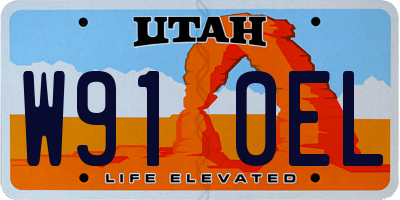 UT license plate W910EL