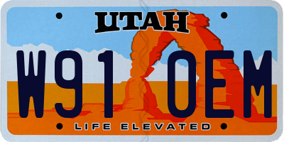 UT license plate W910EM