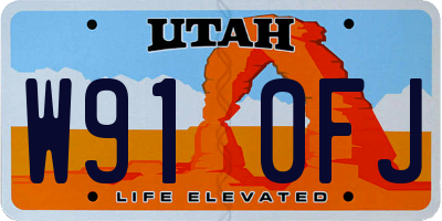 UT license plate W910FJ