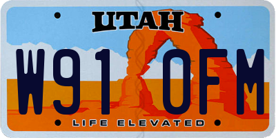 UT license plate W910FM
