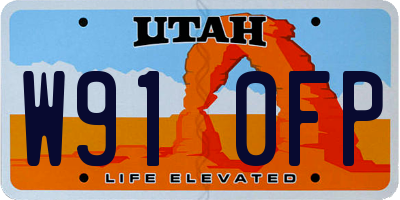 UT license plate W910FP