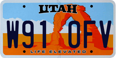 UT license plate W910FV