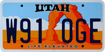 UT license plate W910GE