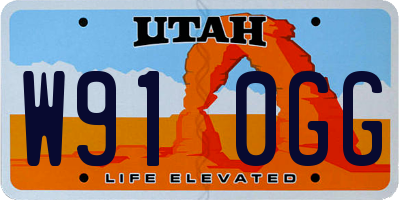 UT license plate W910GG