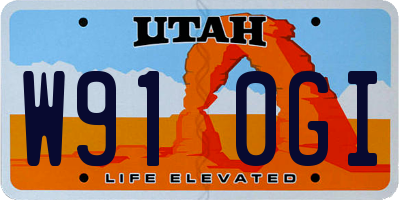 UT license plate W910GI