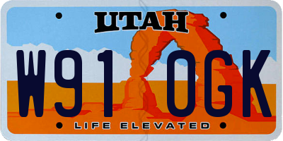 UT license plate W910GK