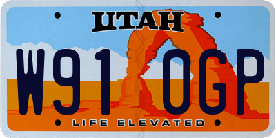UT license plate W910GP