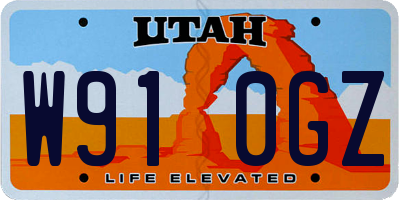 UT license plate W910GZ