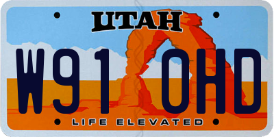 UT license plate W910HD