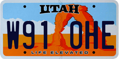 UT license plate W910HE