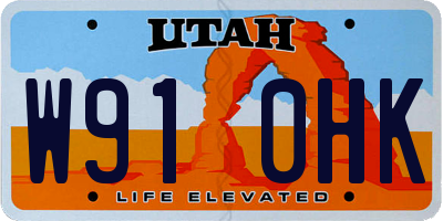 UT license plate W910HK
