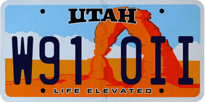 UT license plate W910II