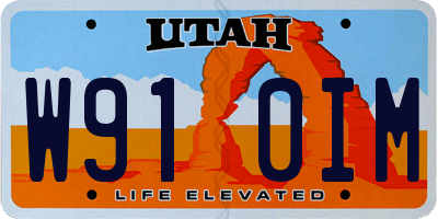 UT license plate W910IM