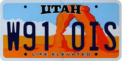 UT license plate W910IS