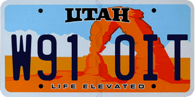 UT license plate W910IT