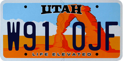 UT license plate W910JF