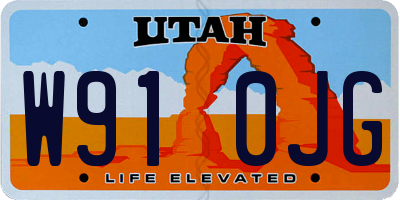 UT license plate W910JG
