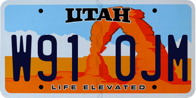 UT license plate W910JM