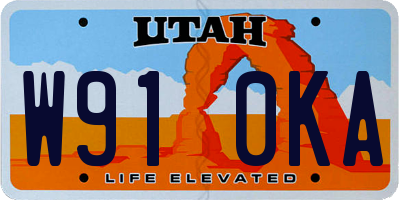 UT license plate W910KA