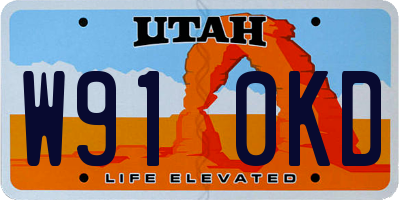 UT license plate W910KD